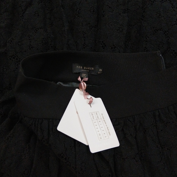 🍒NWT🍒 TED BAKER BLACK LACE FULL SKIRT - Picture 14 of 15